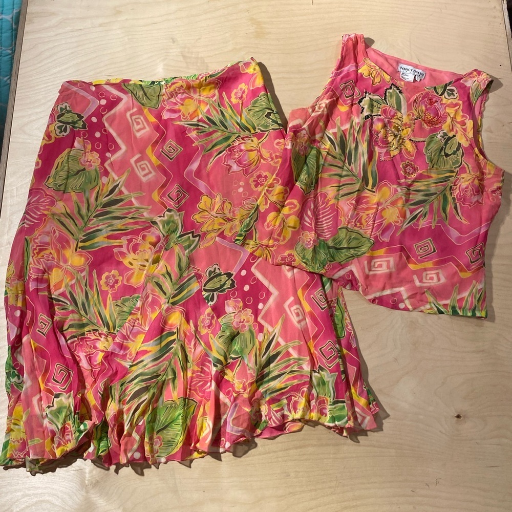 Nancy Bolen City Girl Skirt & Blouse Set Top Large Skirt 16 (ND)